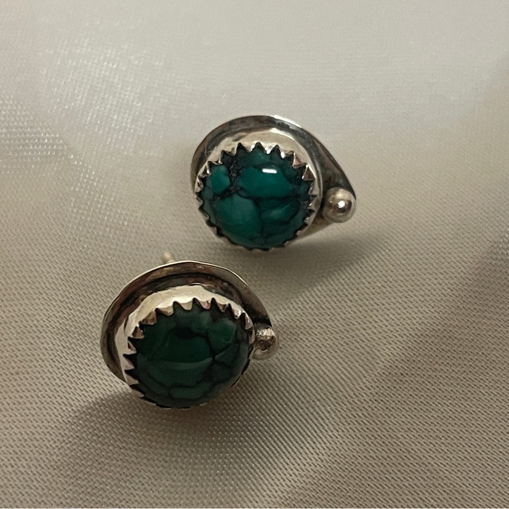 Sterling & Turquoise earrings - Picture 3 of 8